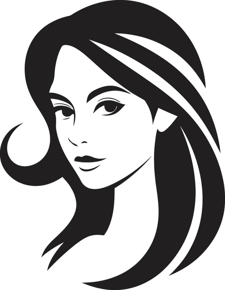 femenino encanto icónico niña cara símbolo eterno elegancia niña cara logo diseño vector