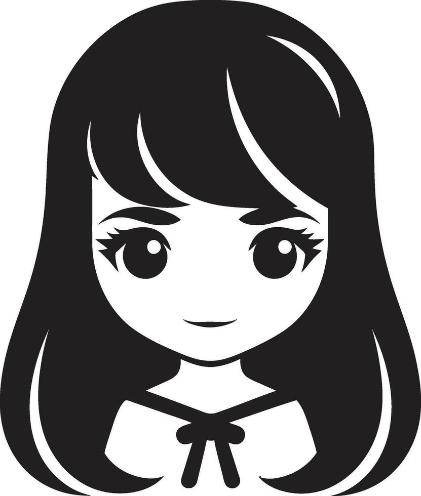 Enchanting Appeal Girl Face Emblem Design Dreamy Features Girl Face Logo Icon vector