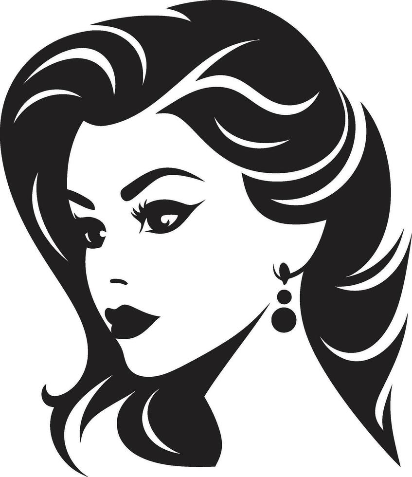Graceful Glamour Femme Symbol Charm and Chic Cosmetic Persona vector