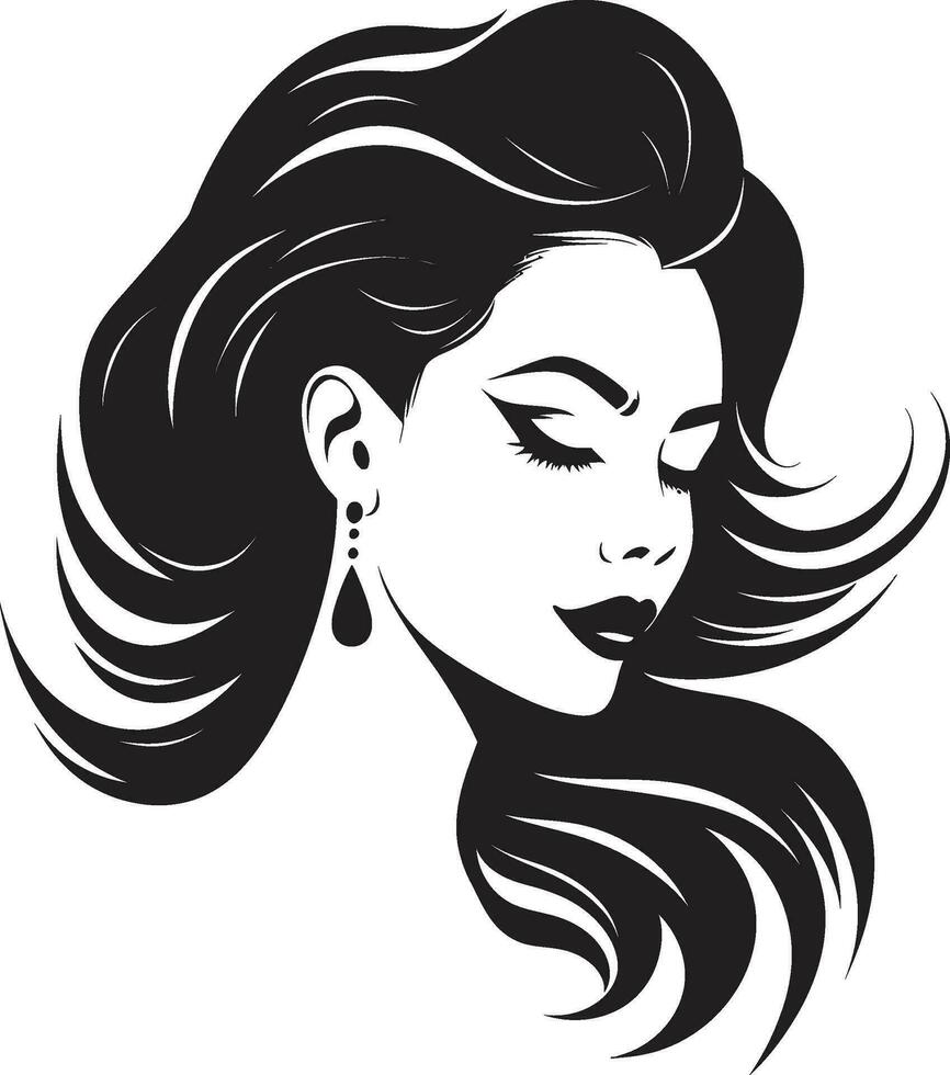 Chic Radiance Cosmetic Icon Elegant Aura Womans Persona vector