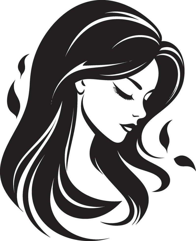 Charm and Chic Womans Icon Radiant Elegance Beauty Emblem vector