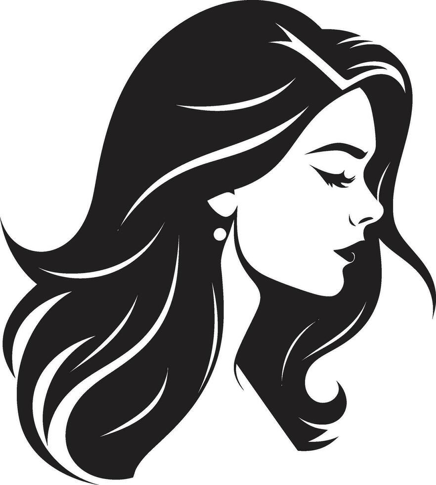 Glamorous Grace Beauty Emblem Feminine Allure Femme Persona vector