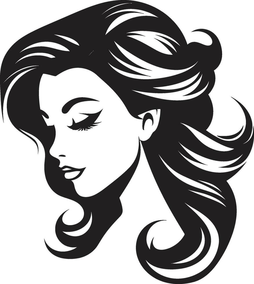 Enigmatic Elegance Beauty Symbol Chic Radiance Femme Emblem vector