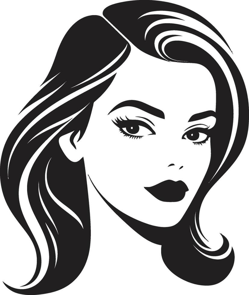 Radiant Elegance Womans Silhouette Ethereal Beauty Beauty Icon vector
