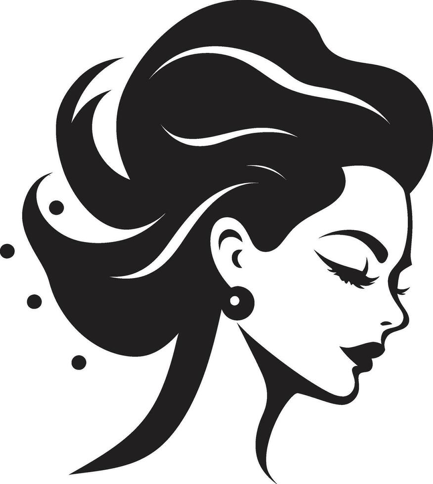 encanto y elegante femme icono radiante elegancia cosmético musa vector