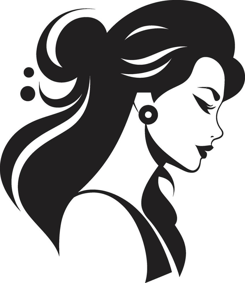 Glamorous Grace Womans Emblem Feminine Allure Beauty Persona vector