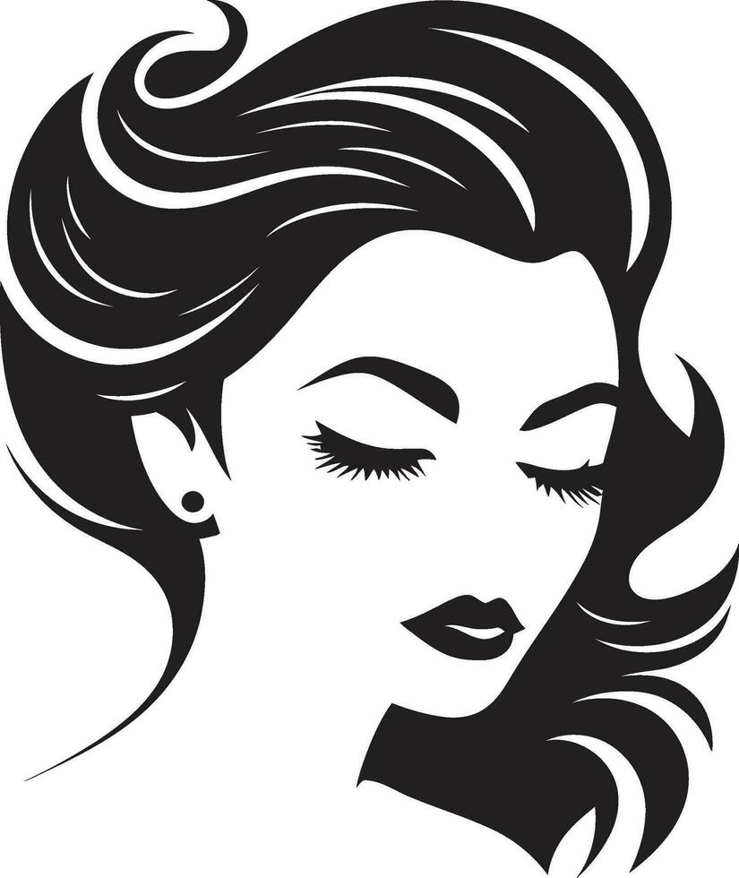 Enigmatic Elegance Womans Emblem Chic Radiance Beauty Symbol vector