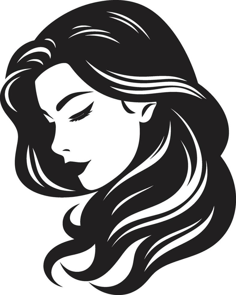 Timeless Beauty Iconic Girls Face Symbol Ethereal Charm Girls Face Logo Design vector