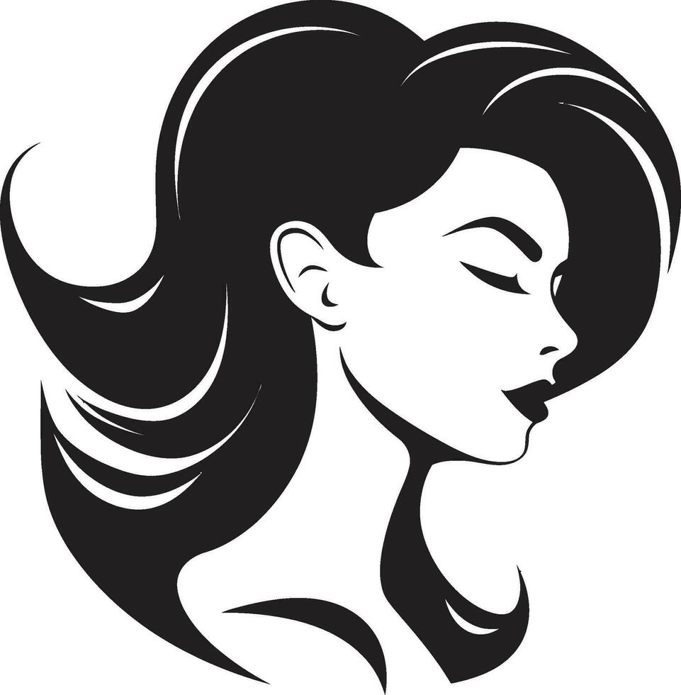 Sublime Glow Iconic Girls Face Illustration Charming Beauty Beautiful Girls Face Mark vector