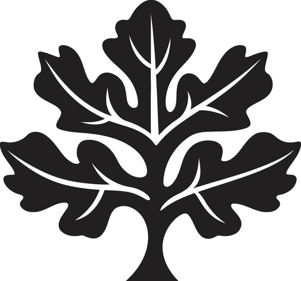 Lush Leafage Ivy Oak Emblem Design Sylvan Symphony Iconic Ivy Oak Illustration vector