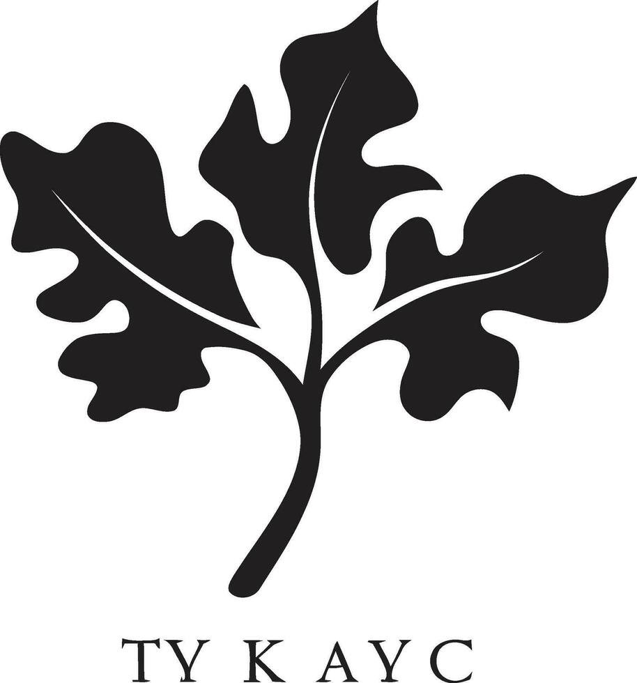 Green Unity Iconic Ivy Oak Vector Icon Lush Leafage Ivy Oak Emblem Design