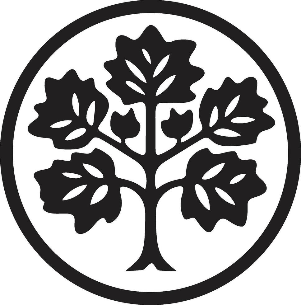 Flourishing Elegance Ivy Oak Symbol Organic Overlap Ivy Oak Logo Icon vector
