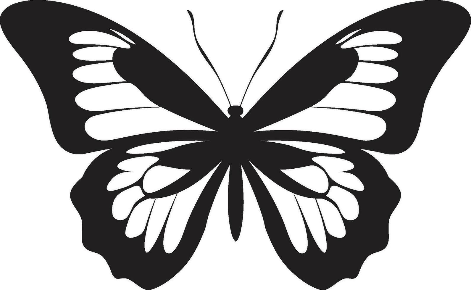 Obsidian Odyssey Elegant Black Butterfly Icon Shadowed Serenity Vector Black Butterfly Symbol