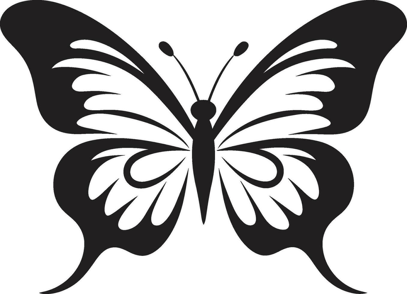 Stygian Spectacle Butterfly Logo in Vector Nightfall Noir Black Butterfly Symbol Design