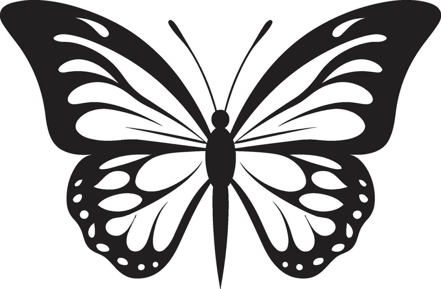 Nocturnal Nouveau Vector Black Butterfly Icon Celestial Charisma Black Butterfly Logo Emblem