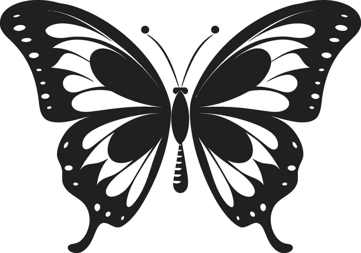 Midnight Mosaic Black Butterfly Vector Emblem Obsidian Odyssey Vector Butterfly Icon Symbol