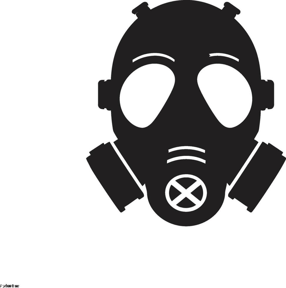 Stygian Sentinel Vector Gas Mask Logo Icon Midnight Respirator Black Gas Mask Vector Emblem