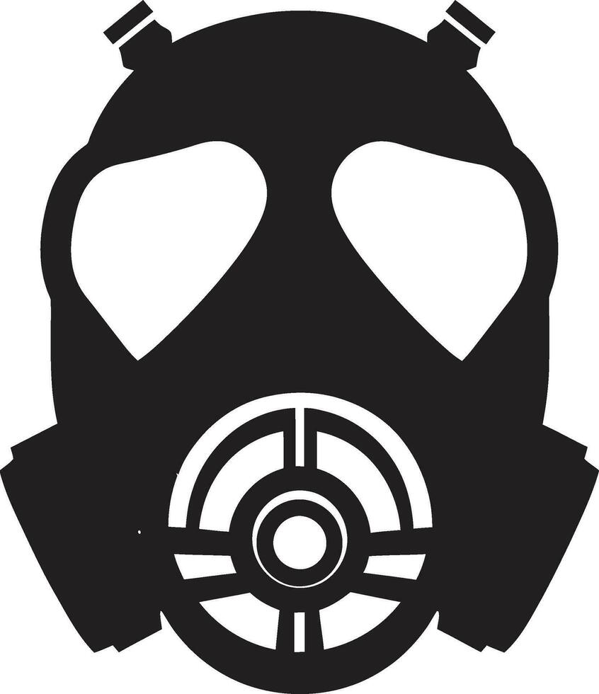 Noir Sentinel Black Gas Mask Emblem Design Dark Defender Vector Gas Mask Icon Symbol