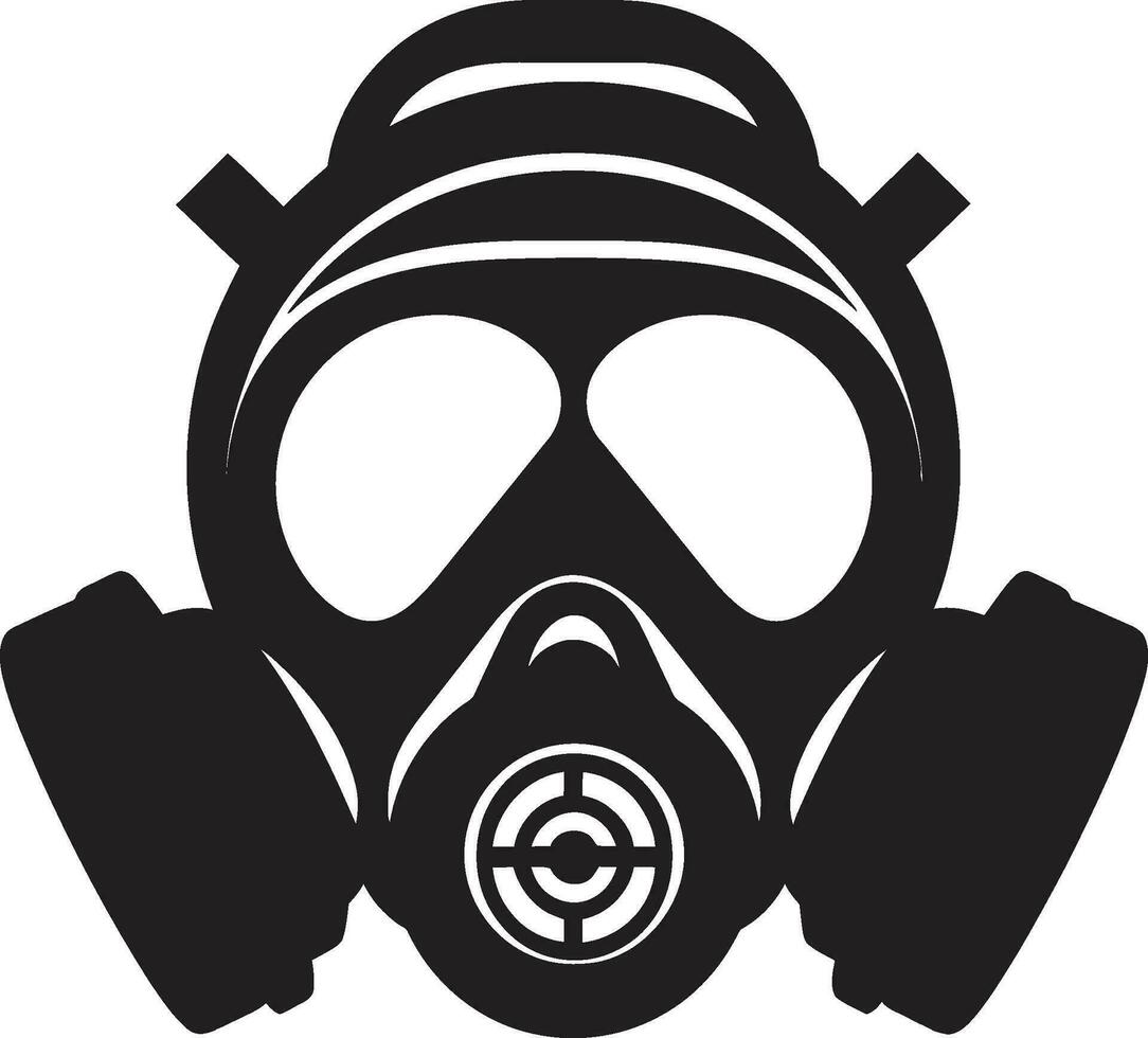 Obsidian Defender Gas Mask Vector Logo Noir Shield Black Gas Mask Icon Symbol