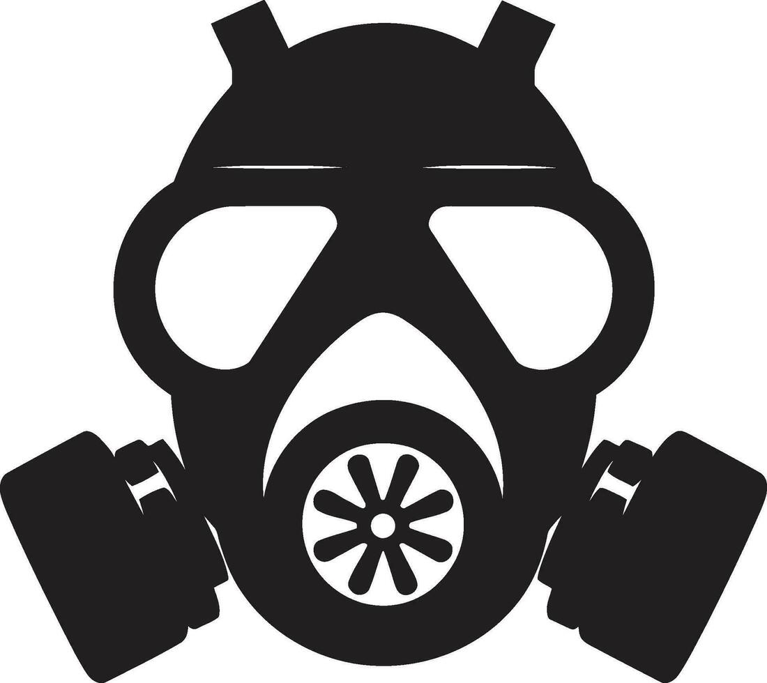 ébano proteger negro gas máscara logo emblema estigio guardián vector gas máscara emblema diseño