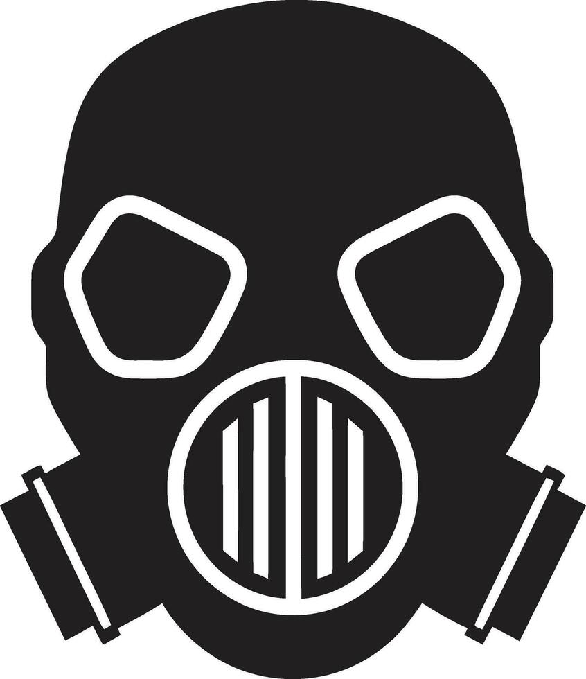 estigio guardián vector gas máscara emblema diseño lunar defensor negro gas máscara icono símbolo