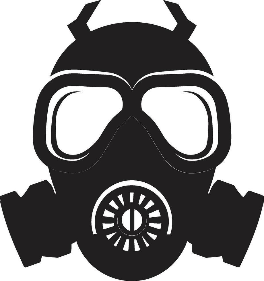 Dark Guardian Vector Gas Mask Emblem Symbol Nightfall Defender Black Gas Mask Icon Symbol