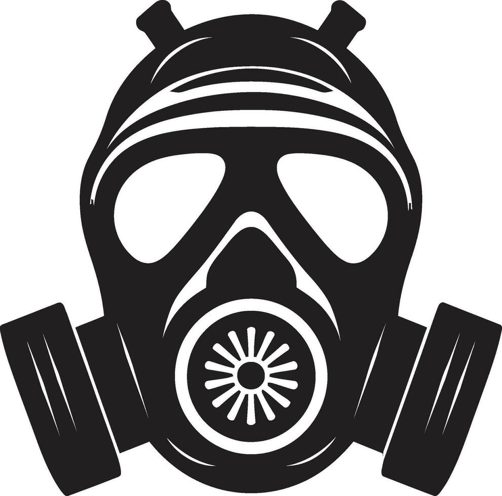 sigilo defensor gas máscara vector icono ébano proteger negro gas máscara logo emblema