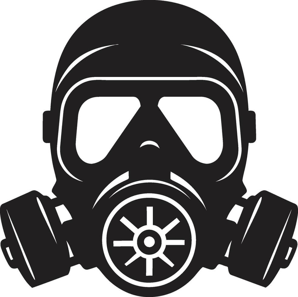 Obsidian Guardian Gas Mask Vector Icon Symbol Noir Protector Black Gas Mask Emblem Icon