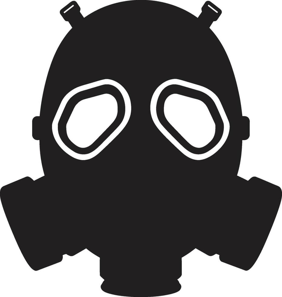 Dark Guardian Vector Gas Mask Emblem Design Nightfall Protector Black Gas Mask Emblem Symbol