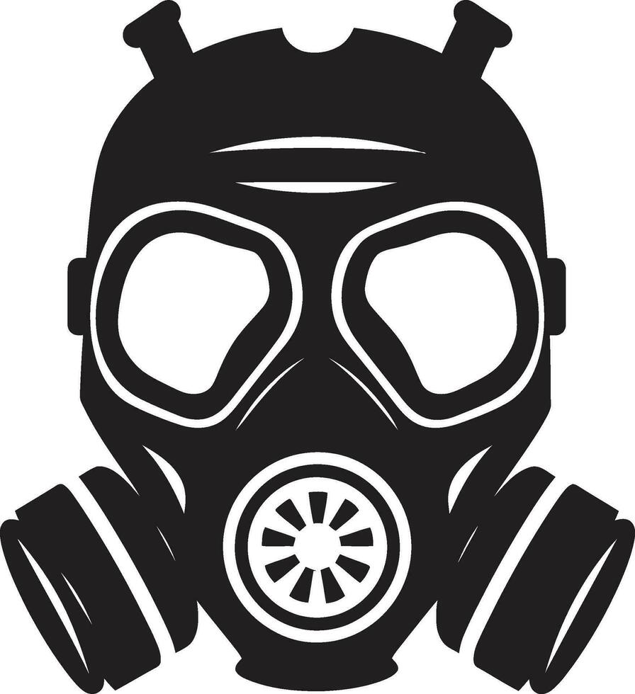 Stygian Defender Vector Gas Mask Icon Symbol Lunar Shield Black Gas Mask Emblem Icon