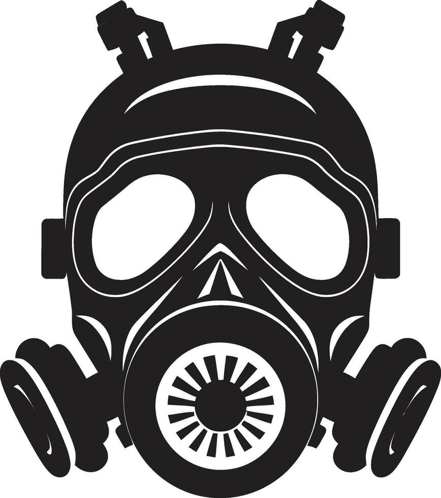 Shadowed Protector Vector Gas Mask Emblem Design Onyx Defender Black Gas Mask Logo Icon