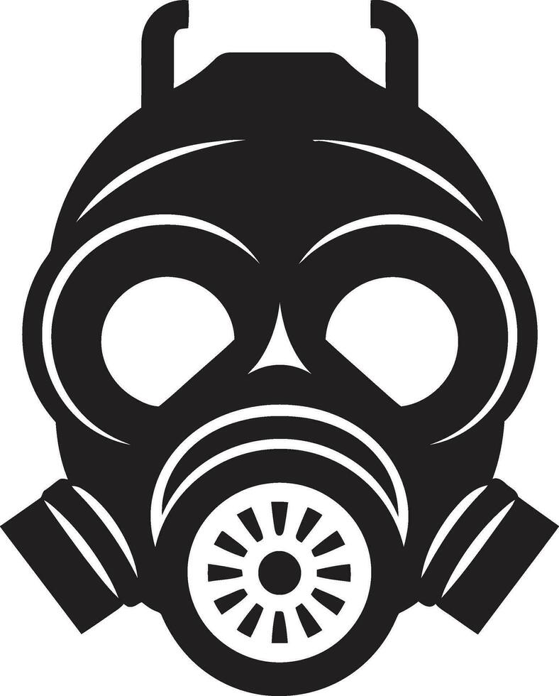 Obsidian Guardian Gas Mask Vector Logo Design Noir Defender Black Gas Mask Emblem Design