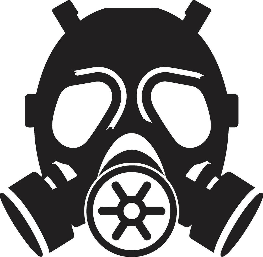 Stygian Defender Vector Gas Mask Icon Design Lunar Shield Black Gas Mask Icon Symbol