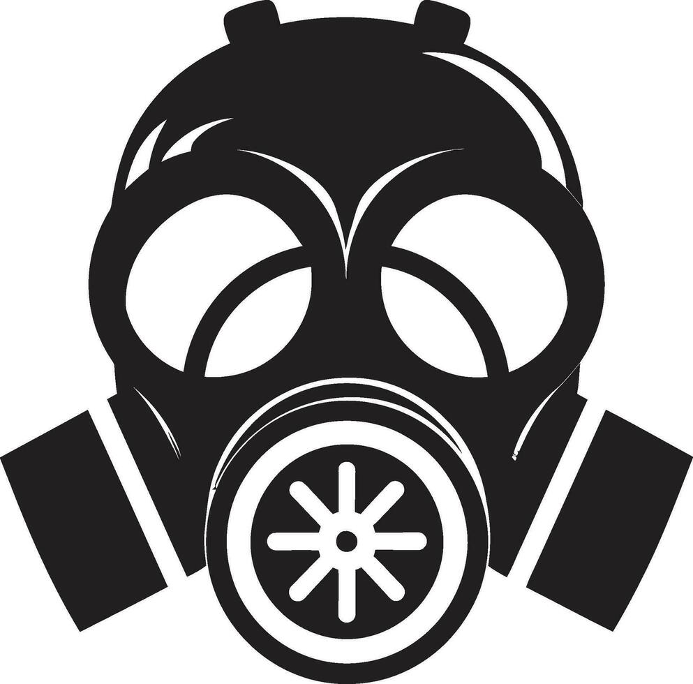 ensombrecido protector vector gas máscara icono emblema ónix defensor negro gas máscara logo icono