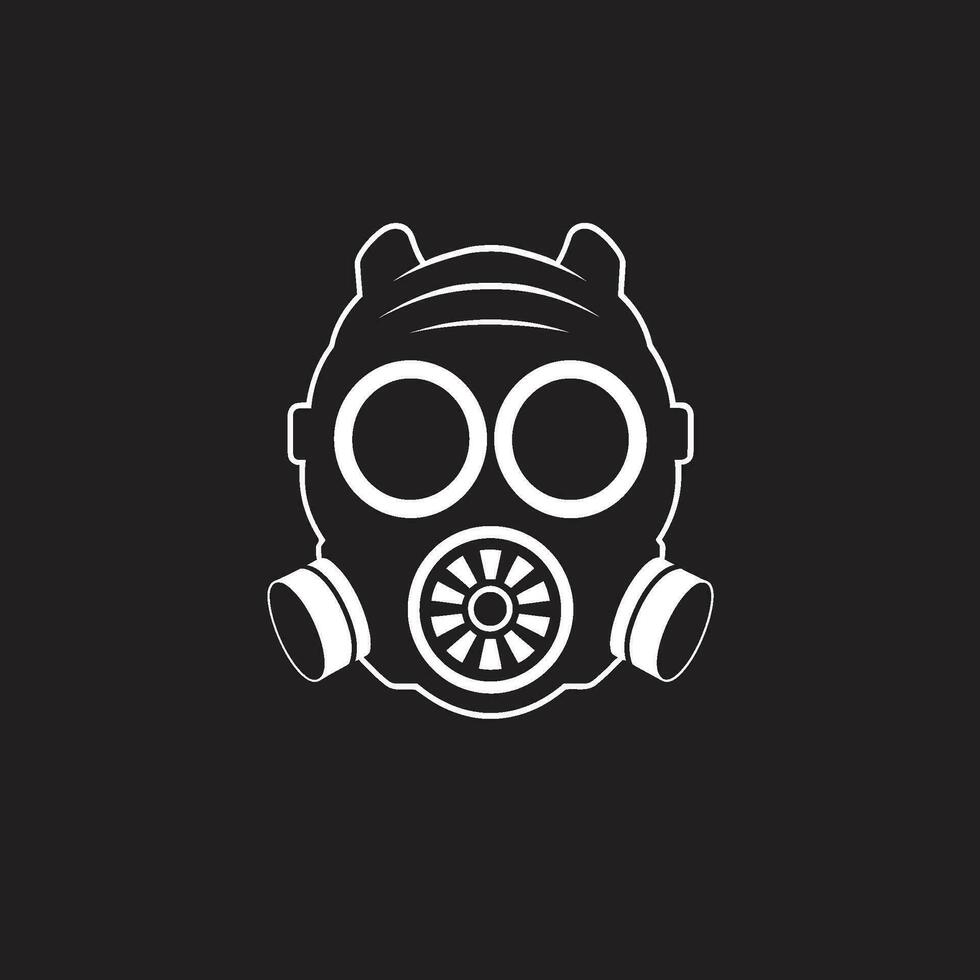 Shadowed Protector Vector Gas Mask Icon Onyx Defender Black Gas Mask Logo Icon
