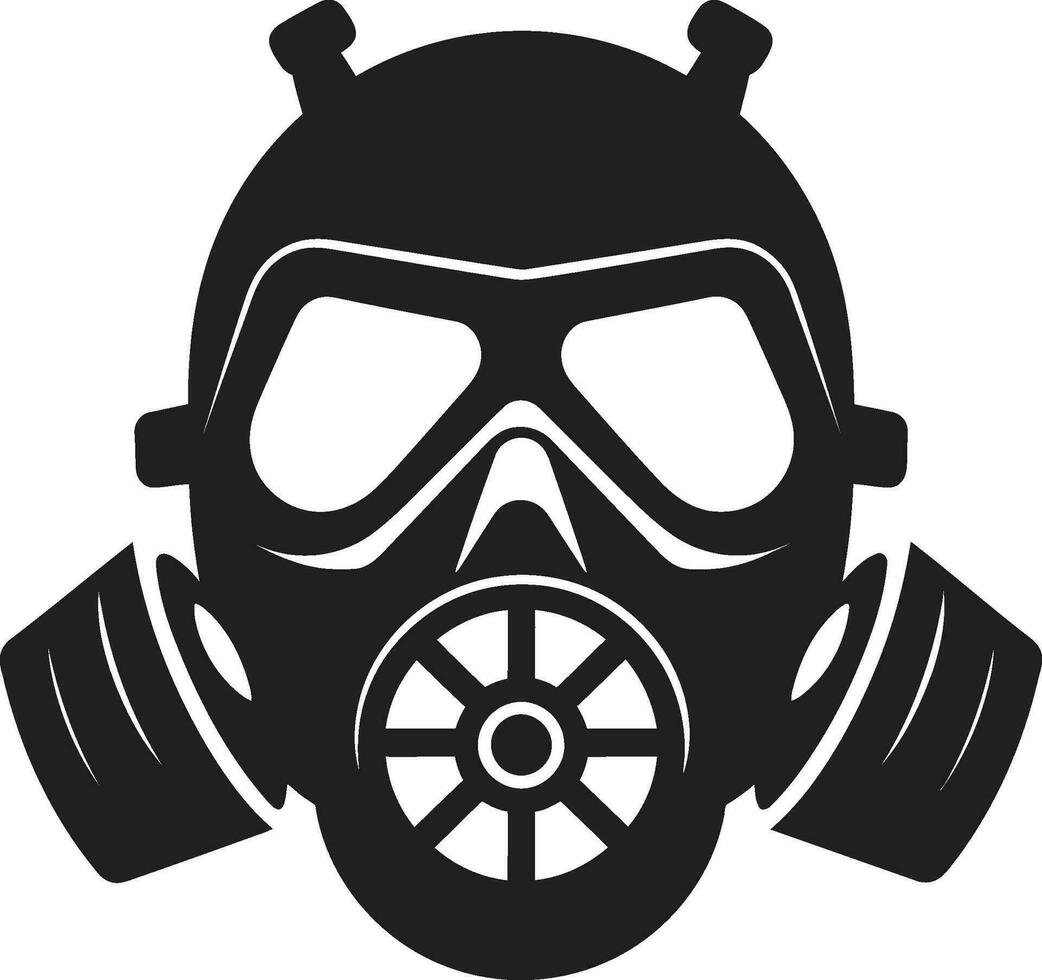 Noir Guardian Black Gas Mask Logo Emblem Dark Sentinel Vector Gas Mask Symbol