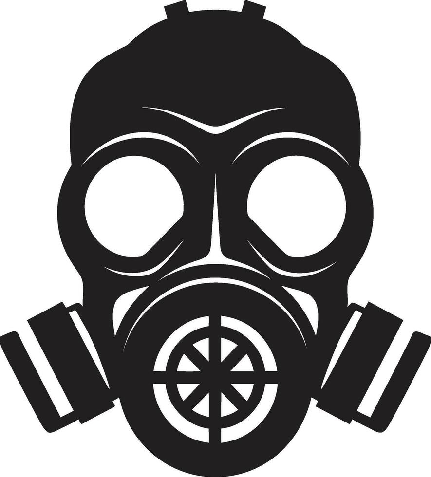 oscuro proteger gas máscara vector logo medianoche guardián negro gas máscara icono emblema