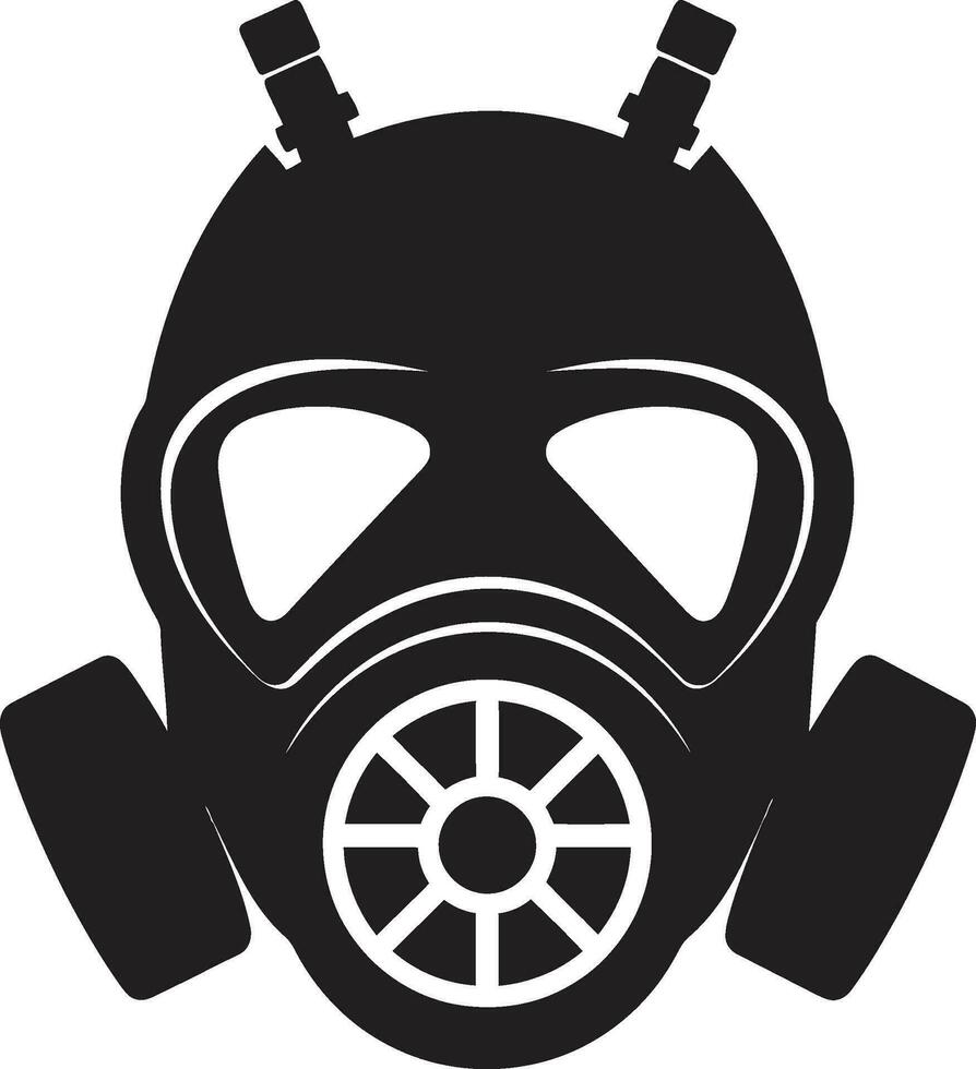 Midnight Savior Gas Mask Vector Design Obsidian Guardian Black Gas Mask Icon Logo