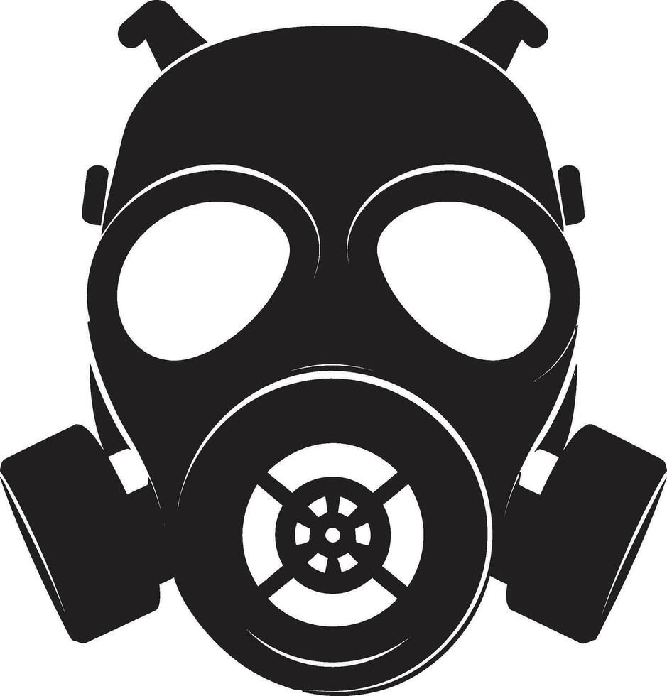 Lunar Defender Black Gas Mask Logo Symbol Midnight Savior Gas Mask Vector Design