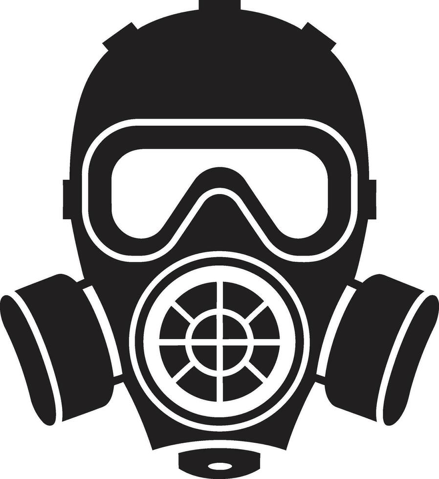 noir centinela negro gas máscara icono símbolo oscuro respirador gas máscara vector icono