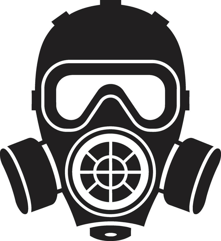 Noir Sentinel Black Gas Mask Icon Symbol Dark Respirator Gas Mask Vector Icon