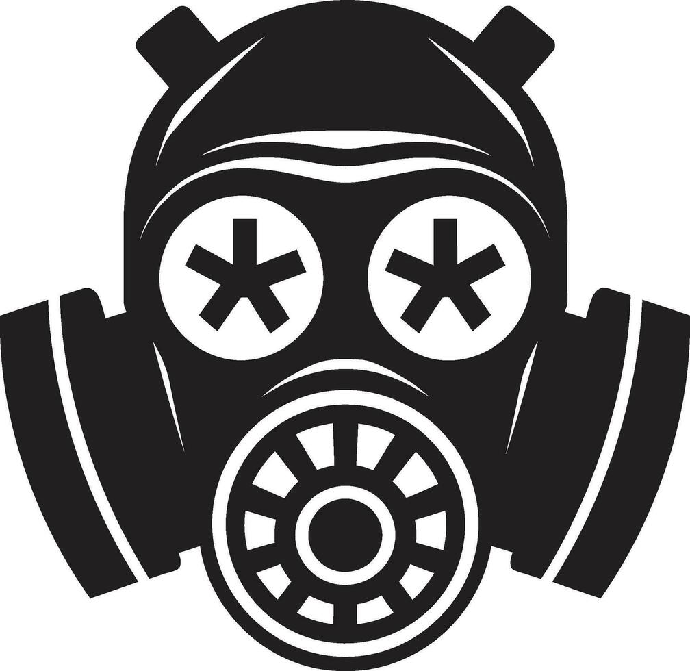 Shadowed Guardian Vector Gas Mask Logo Icon Nocturnal Sentinel Black Gas Mask Icon Emblem