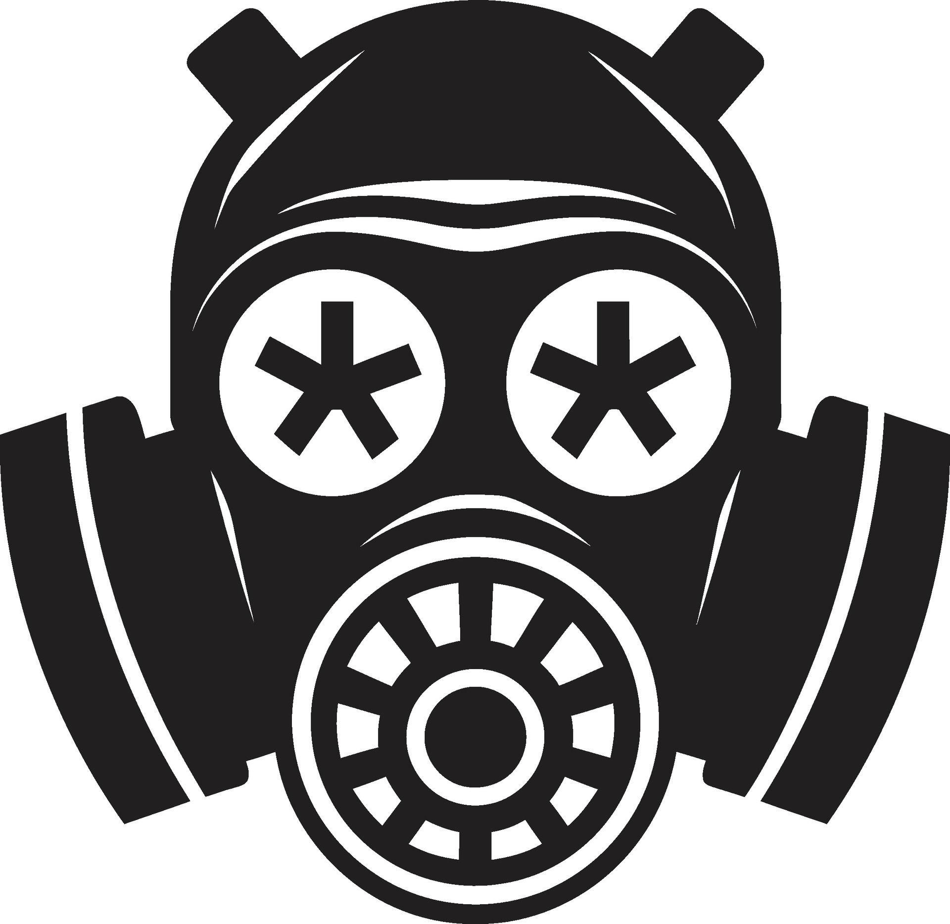 Shadowed Guardian Vector Gas Mask Logo Icon Nocturnal Sentinel Black