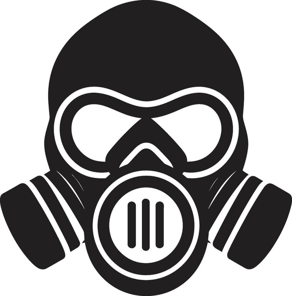Obsidian Shield Vector Gas Mask Logo Design Midnight Defender Black Gas Mask Emblem Icon