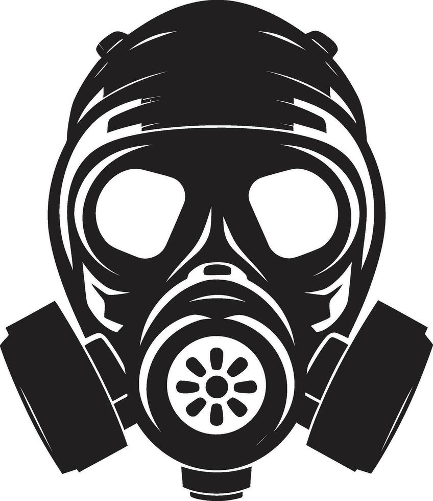 Noir Sentinel Vector Gas Mask Symbol Ebony Shelter Black Gas Mask Emblem Design