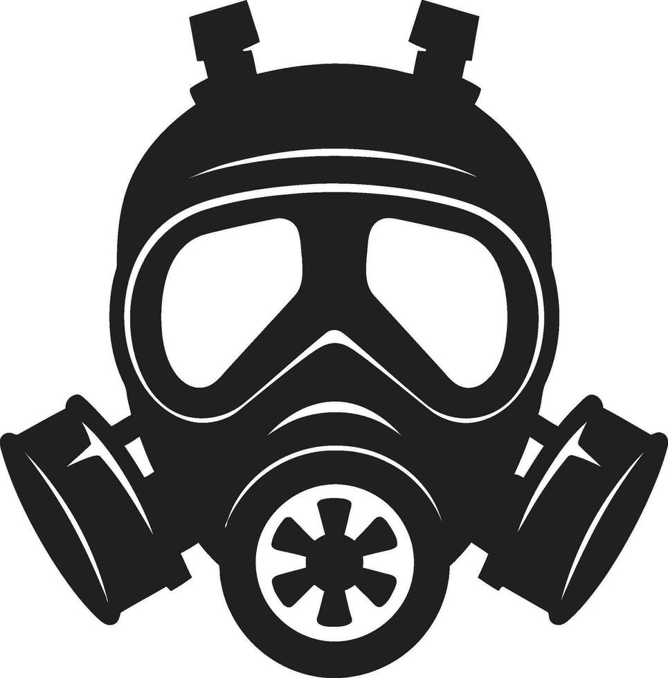 Stealth Defender Vector Gas Mask Icon Ebony Respirator Black Gas Mask Logo Design