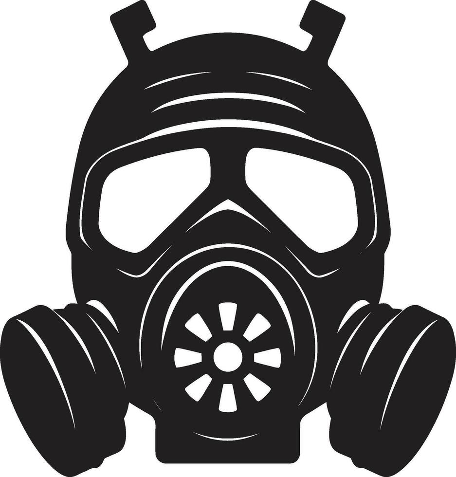 Ebony Guardian Black Gas Mask Emblem Symbol Stygian Sentinel Vector Gas Mask Logo Icon