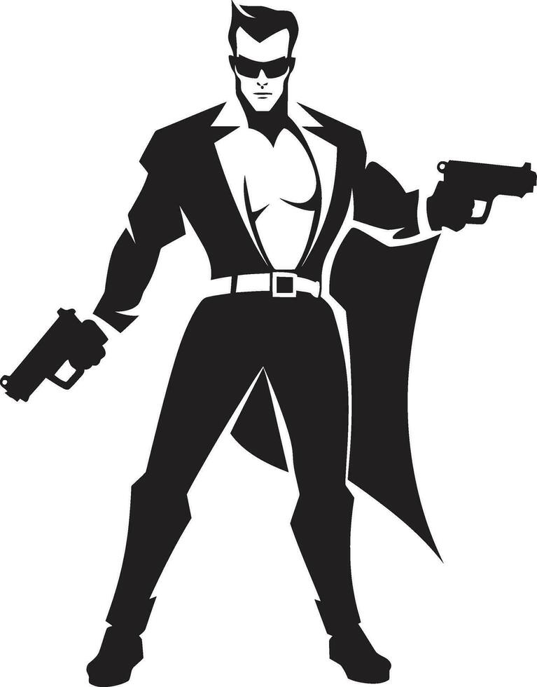 Gunpower Glyph Man Vector Icon Firing Line Elegance Black Logo