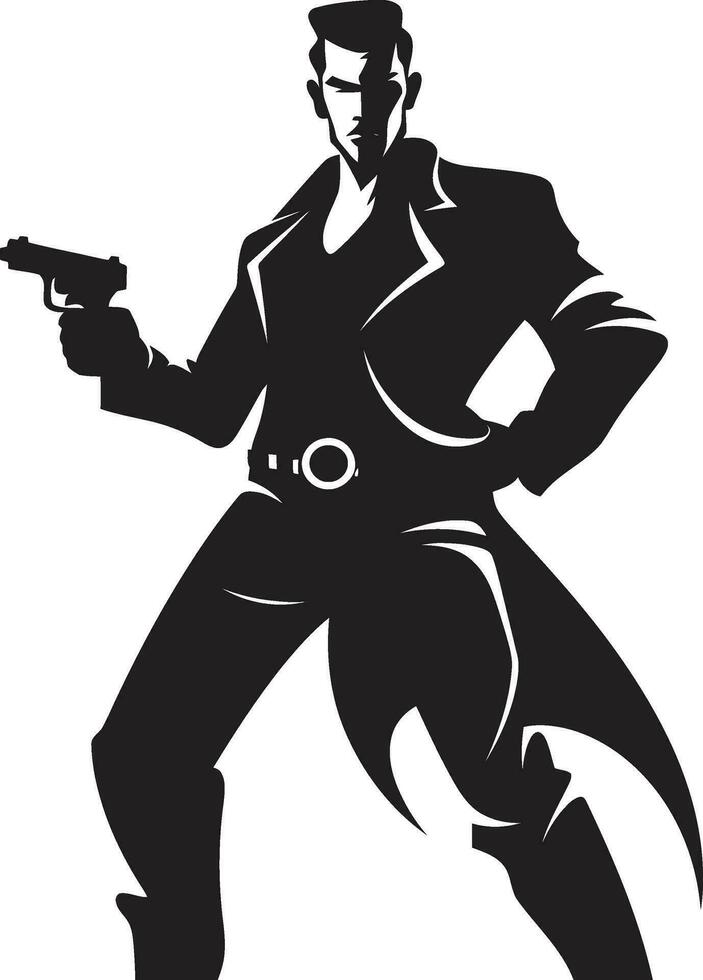 hombre de brazos negro vector logo vector vigor pistola icono diseño