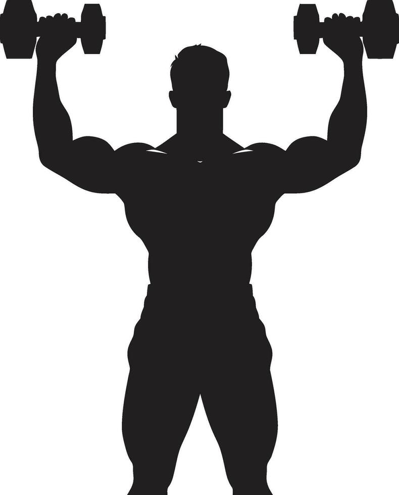 PowerPump Man Dumbbell Logo Design StrengthStance Vector Workout Icon